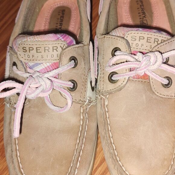 Sperry top sliders pink plaid ladies. Sz 6.5 EUC worn once or twice - Picture 7 of 9